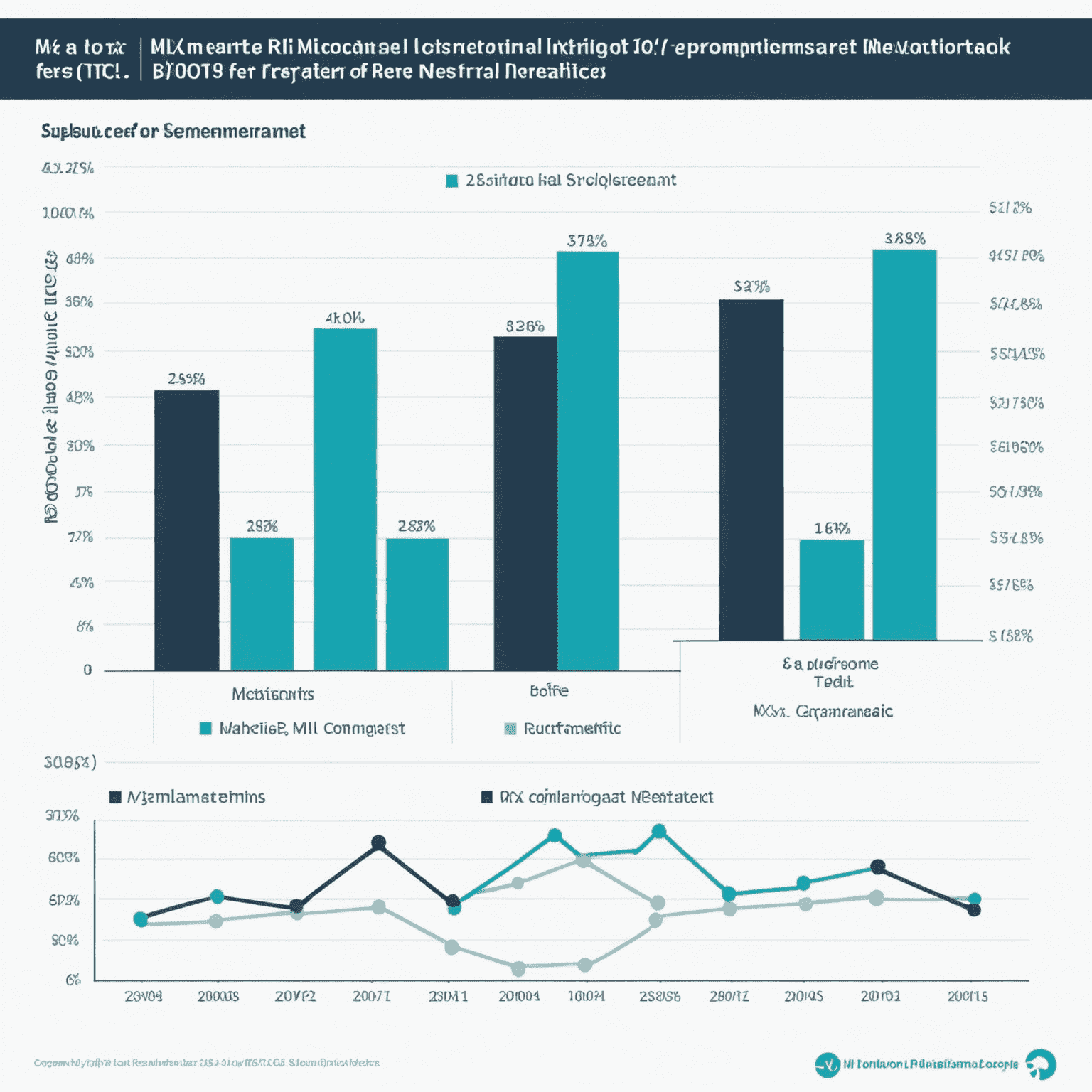 A graph showing increased ROI after implementing MX Merchant, with before and after comparisons of key metrics