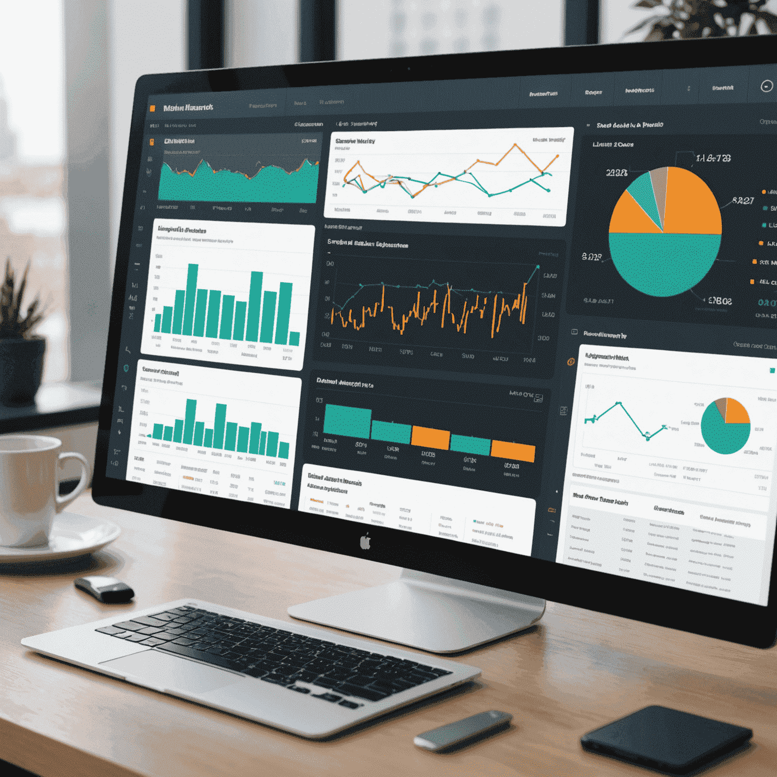 MX Merchant dashboard showing various analytics and reports on a computer screen